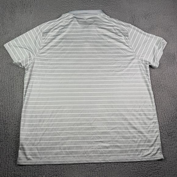 Nike Miami Dolphins Polo Shirt Mens 3XL Gray Striped Dri-Fit Player Team Issue - Picture 7 of 10